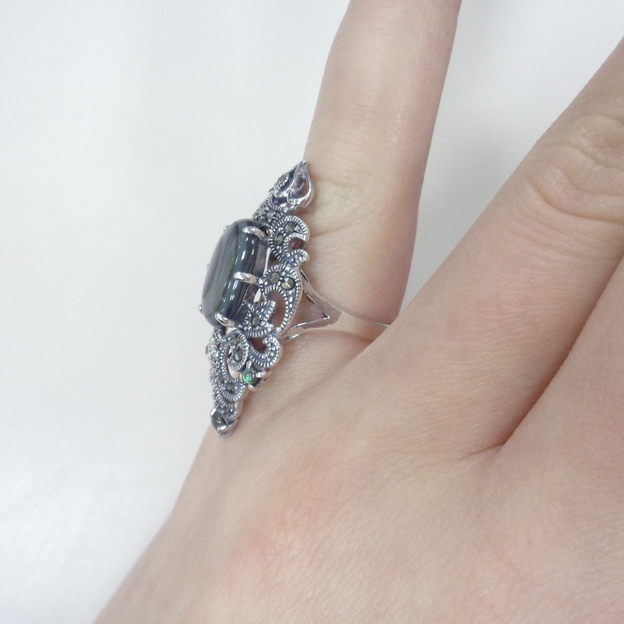 Серебряное кольцо с перламутром абалон